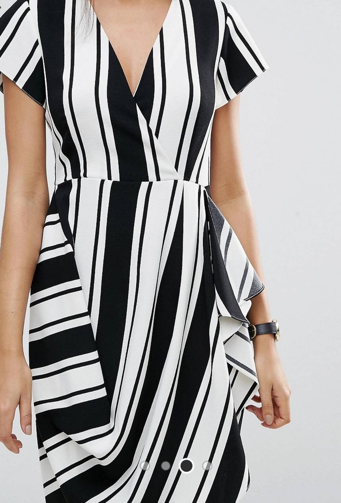 ASOS NWT Surplice Top Dress with Drape and Waterfall Skirt Sz 8